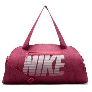 Nike Burgundy Gym Club Duffel Bag with White Logo